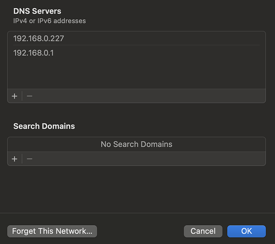 MacOS - WiFi settings