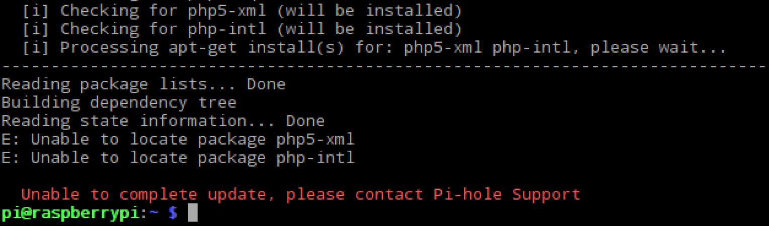 Cannot complete update - Jessie - Community Help - Pi-hole Userspace