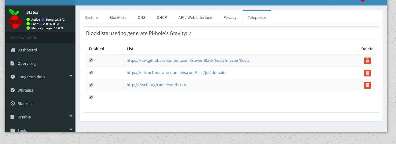 Settings in Web Interface not loading right - Help - Pi-hole Userspace