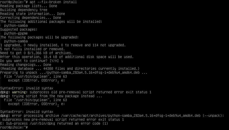 Pihole Update Failure - Community Help - Pi-hole Userspace