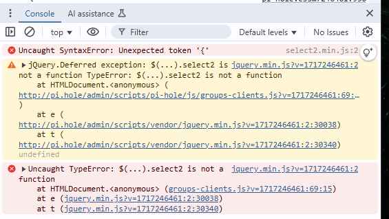 Clients page not loading as expected - Help - Pi-hole Userspace