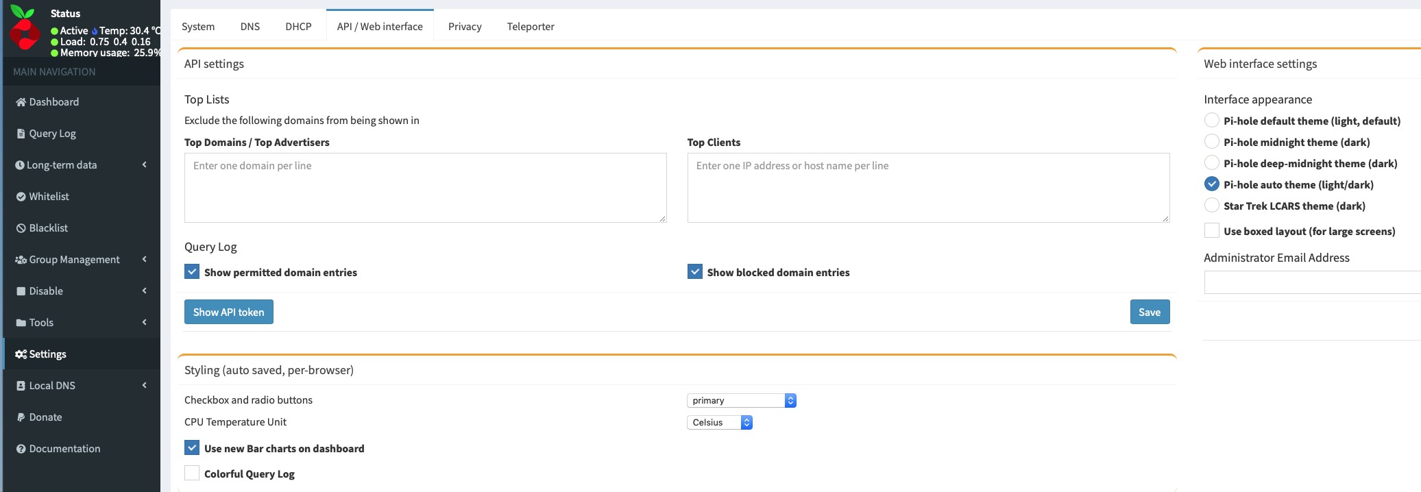Introduce Themes for the web interface - Closed or Out Of Scope - Pi ...