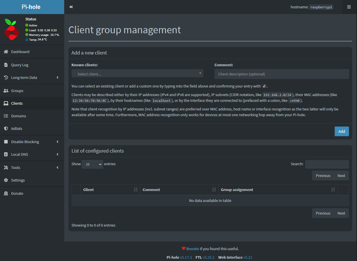 Clients list empty & database busy/locked - Help - Pi-hole Userspace