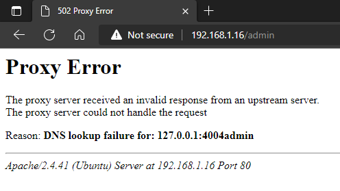 Proxy Error after installation - Help - Pi-hole Userspace