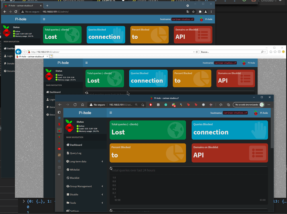 Lost connection to API in web dashboard. Pi-hole and FTL works as ...